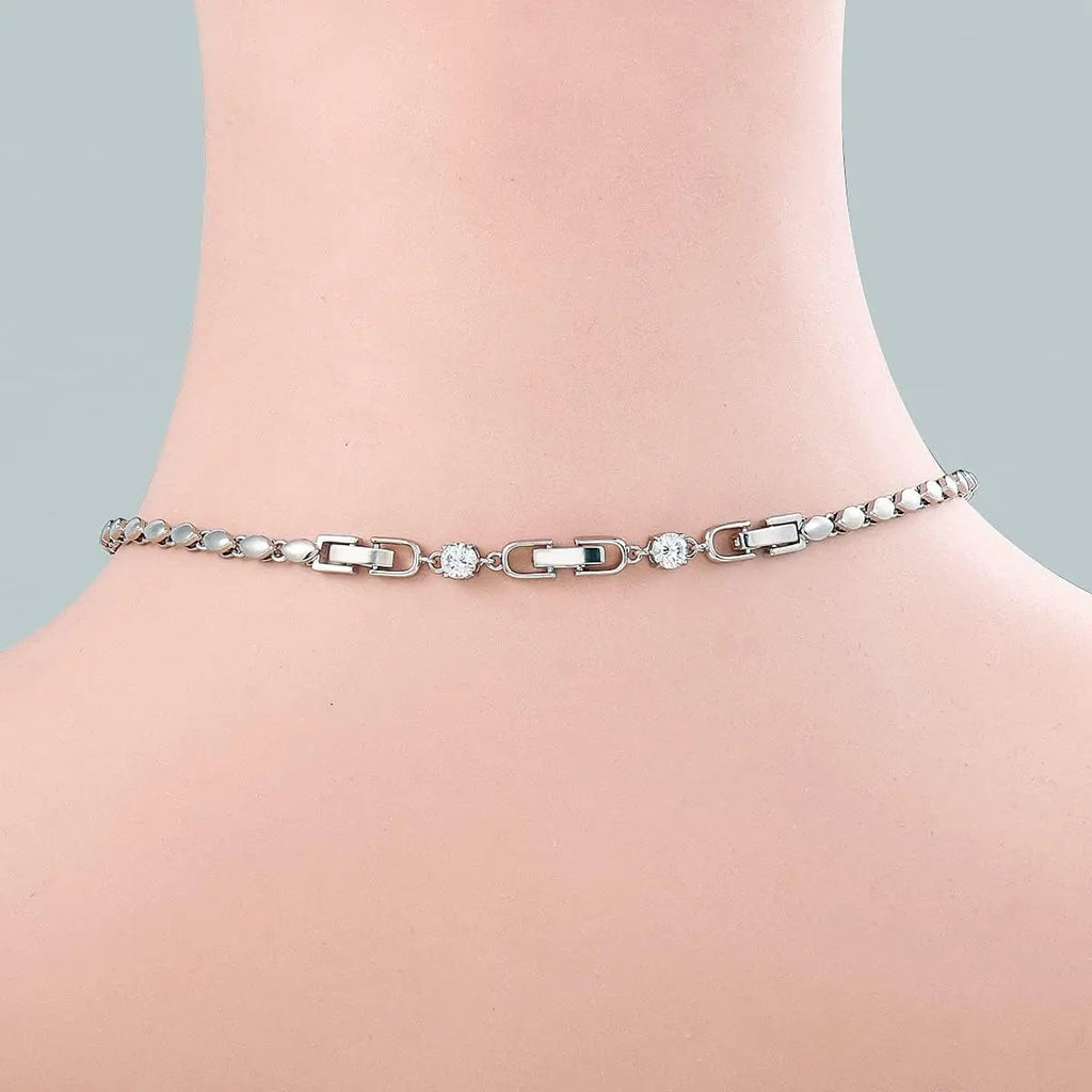 5pcs White Gold Plated Crystal Rhinestone Foldover Extension Clasp Set for DIY Bracelet Necklace and Jewelry Making