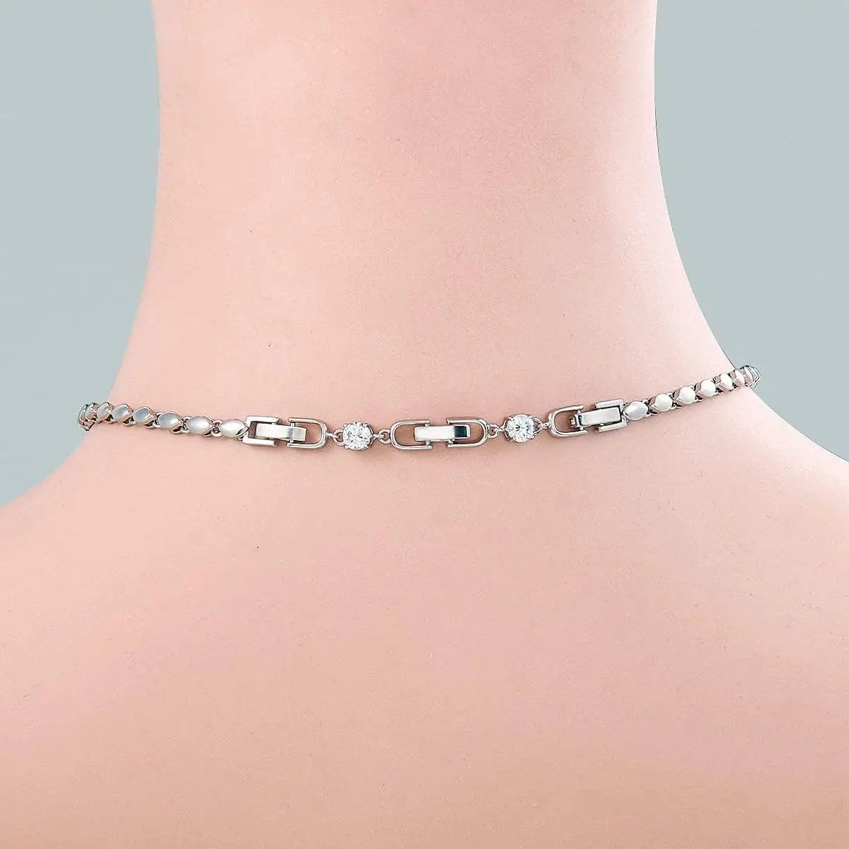 5pcs White Gold Plated Crystal Rhinestone Foldover Extension Clasp Set for DIY Bracelet Necklace and Jewelry Making