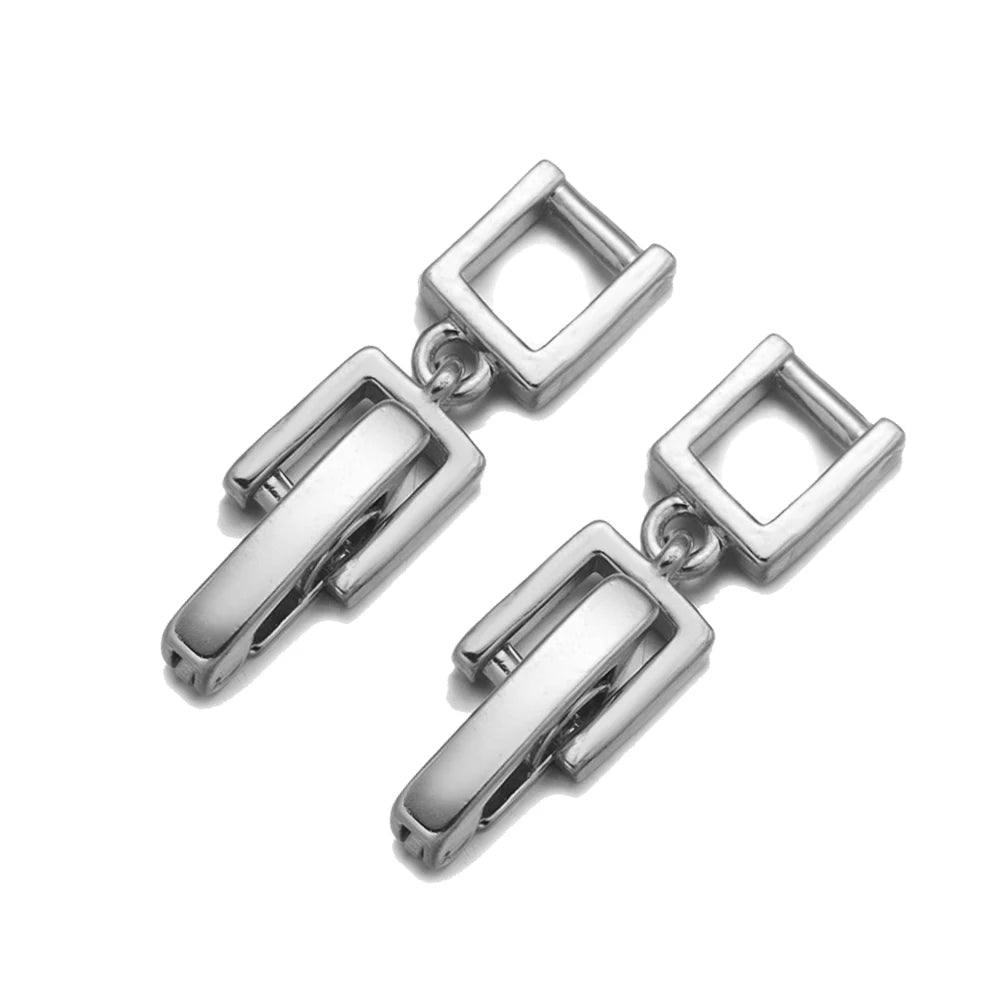 5pcs White Gold Plated Crystal Rhinestone Foldover Extension Clasp Set for DIY Bracelet Necklace and Jewelry Making