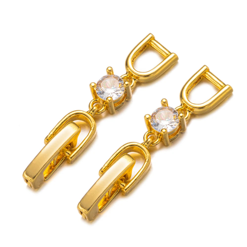 5pcs White Gold Plated Crystal Rhinestone Foldover Extension Clasp Set for DIY Bracelet Necklace and Jewelry Making